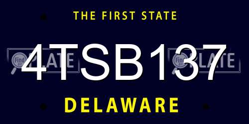 4TSB137 Delaware License Plate