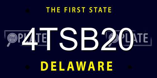 4TSB20 Delaware License Plate