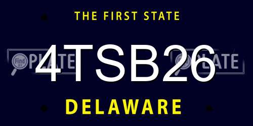 4TSB26 Delaware License Plate