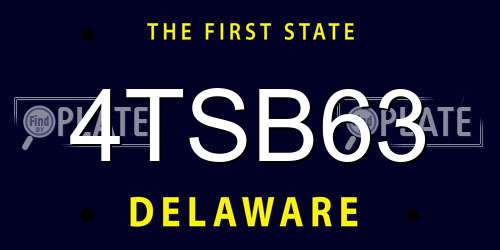 4TSB63 Delaware License Plate