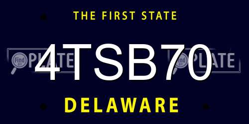 4TSB70 Delaware License Plate