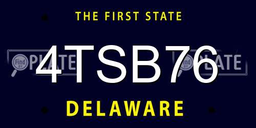 4TSB76 Delaware License Plate