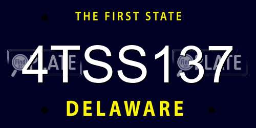 4TSS137 Delaware License Plate