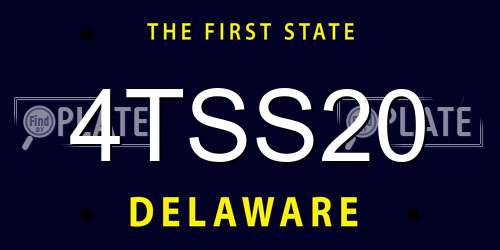 4TSS20 Delaware License Plate