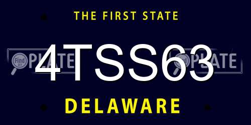 4TSS63 Delaware License Plate