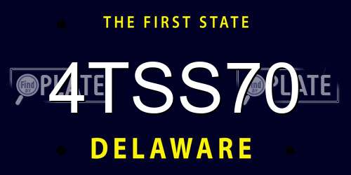 4TSS70 Delaware License Plate
