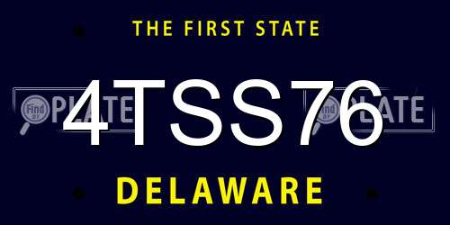 4TSS76 Delaware License Plate
