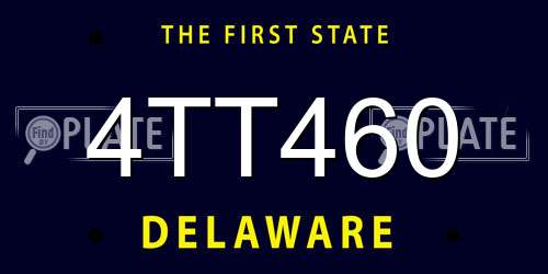 4TT460 Delaware License Plate
