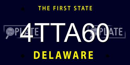 4TTA60 Delaware License Plate