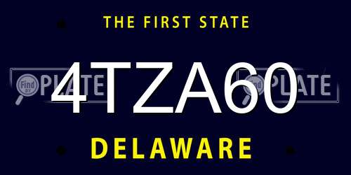 4TZA60 Delaware License Plate