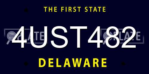 4UST482 Delaware License Plate