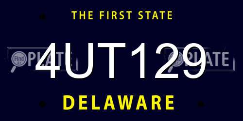 4UT129 Delaware License Plate