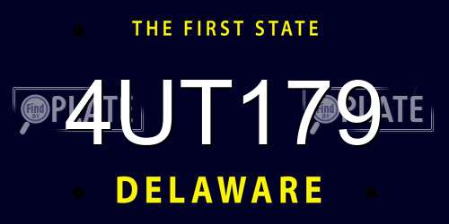 4UT179 Delaware License Plate