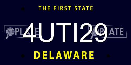 4UTI29 Delaware License Plate