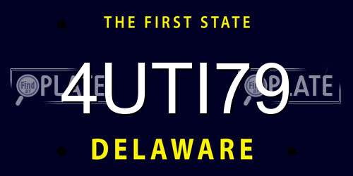 4UTI79 Delaware License Plate