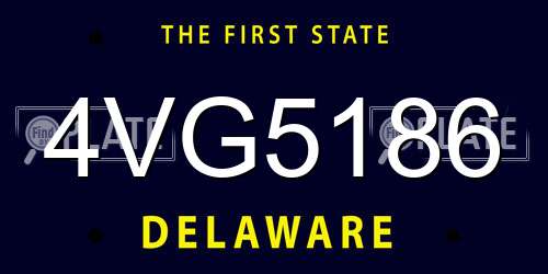 4VG5186 Delaware License Plate
