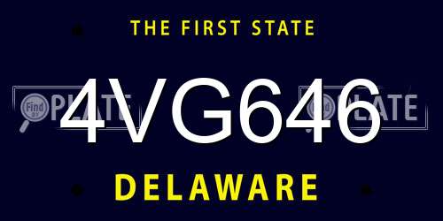 4VG646 Delaware License Plate
