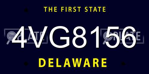 4VG8156 Delaware License Plate