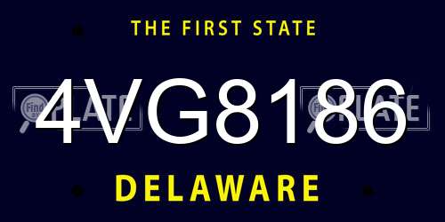 4VG8186 Delaware License Plate
