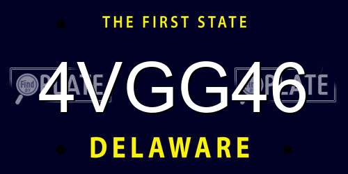 4VGG46 Delaware License Plate