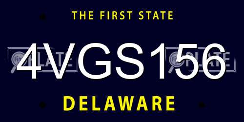 4VGS156 Delaware License Plate