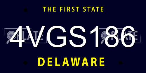 4VGS186 Delaware License Plate