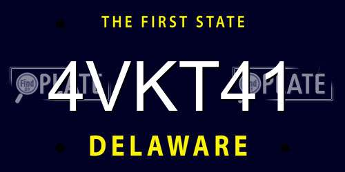 4VKT41 Delaware License Plate