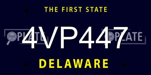 4VP447 Delaware License Plate