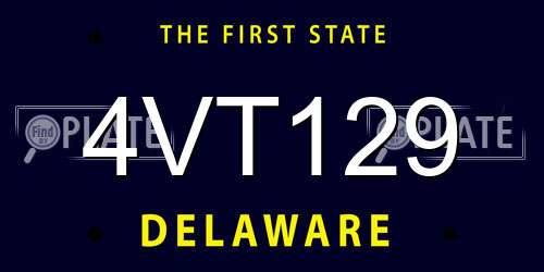 4VT129 Delaware License Plate