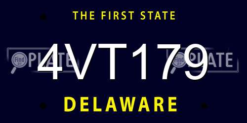 4VT179 Delaware License Plate