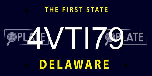 4VTI79 Delaware License Plate