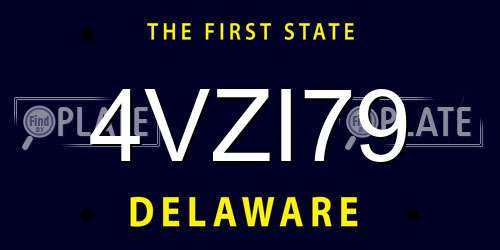 4VZI79 Delaware License Plate
