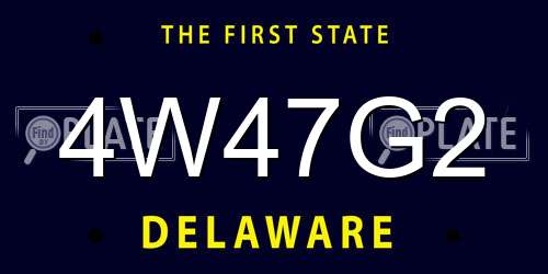 4W47G2 Delaware License Plate