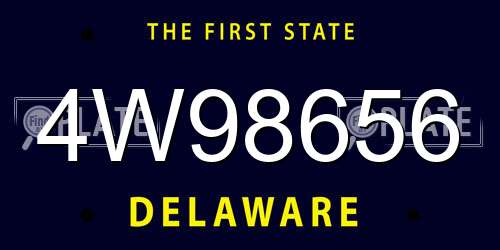 4W98656 Delaware License Plate