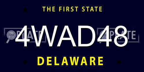 4WAD48 Delaware License Plate