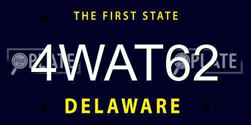 4WAT62 Delaware License Plate