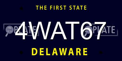 4WAT67 Delaware License Plate