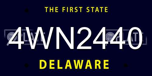 4WN2440 Delaware License Plate