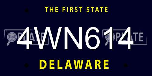 4WN614 Delaware License Plate