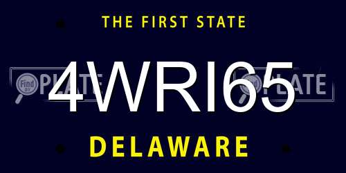 4WRI65 Delaware License Plate