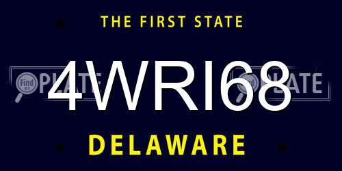 4WRI68 Delaware License Plate