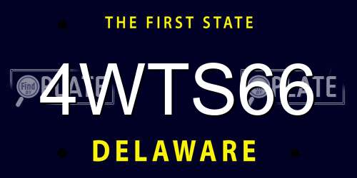 4WTS66 Delaware License Plate