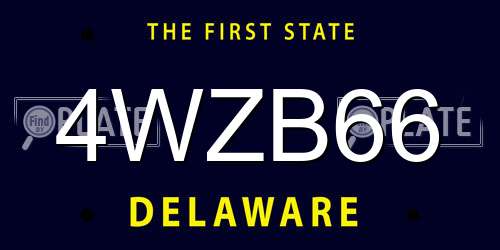4WZB66 Delaware License Plate