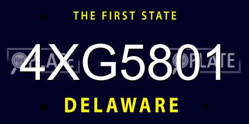 4XG5801 Delaware License Plate