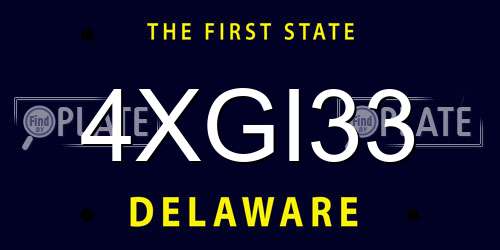 4XGI33 Delaware License Plate