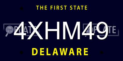 4XHM49 Delaware License Plate