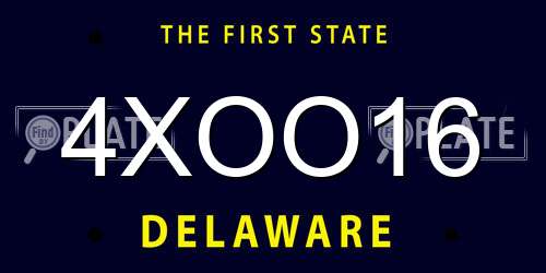 4XOO16 Delaware License Plate
