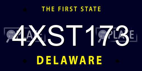 4XST173 Delaware License Plate