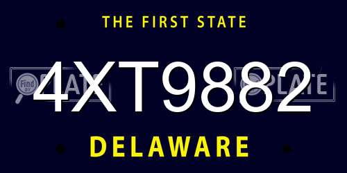 4XT9882 Delaware License Plate