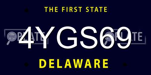 4YGS69 Delaware License Plate